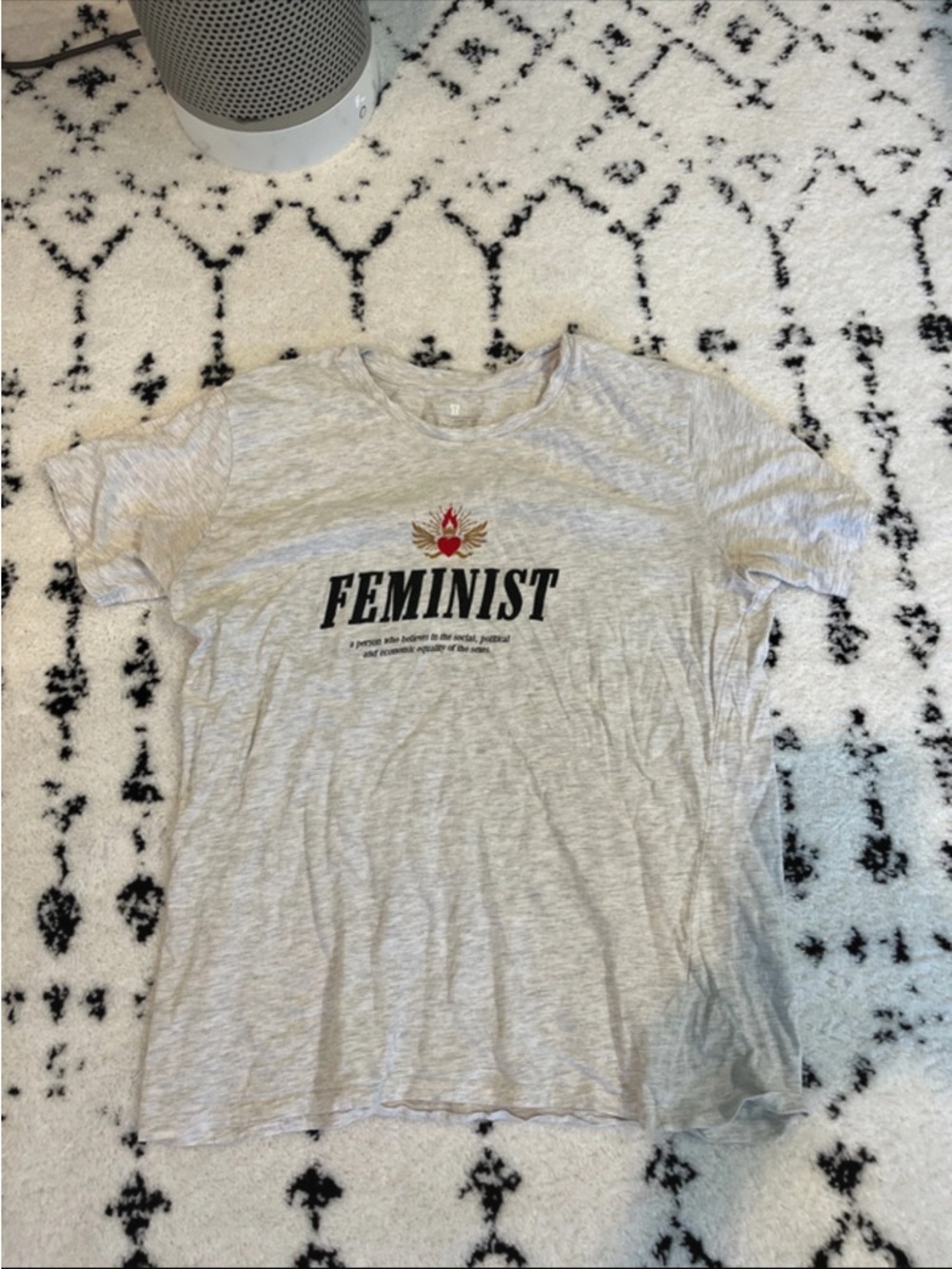 Cotton On Heather Gray Feminist Short Sleeve Tee
